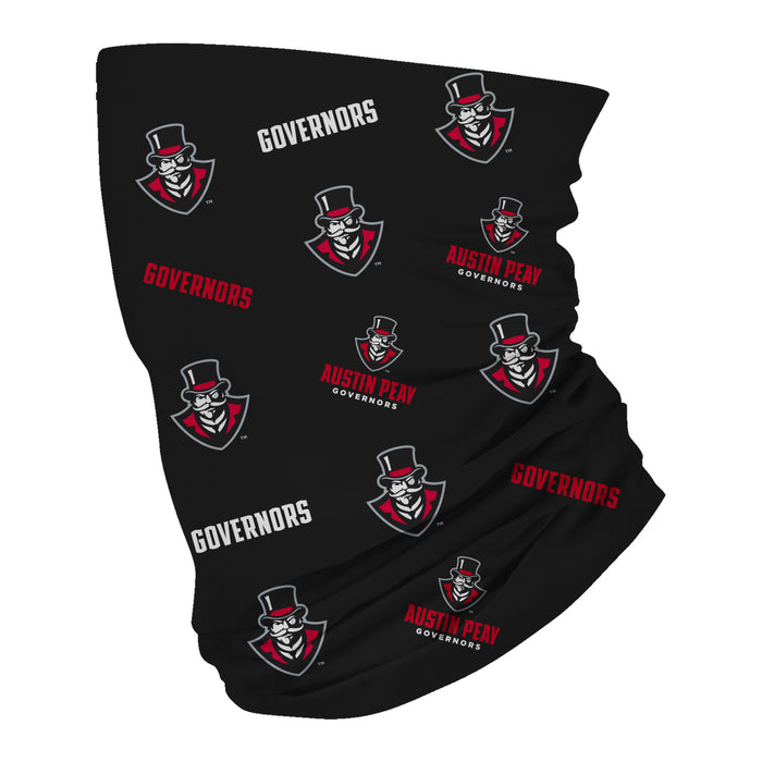 Austin Peay State University Governors Neck Gaiter Black All Over Logo - Vive La Fête - Online Apparel Store