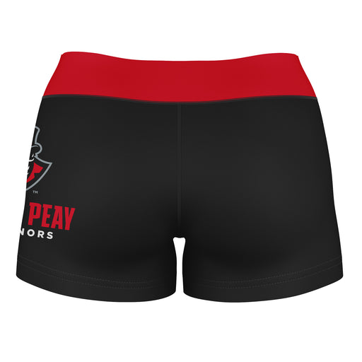 Austin Peay Governors Vive La Fete Logo on Thigh and Waistband Black & Red Women Yoga Booty Workout Shorts 3.75 Inseam" - Vive La Fête - Online Apparel Store