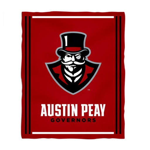 Austin Peay Governors Vive La Fete Kids Game Day Red Plush Soft Minky Blanket 36 x 48 Mascot