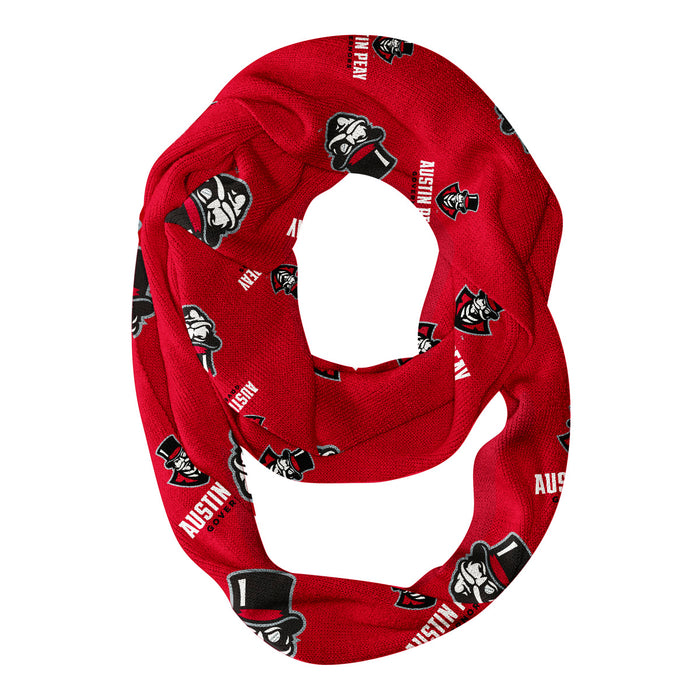 Austin Peay Governors Vive La Fete Repeat Logo Game Day Collegiate Women Light Weight Ultra Soft Infinity Scarf