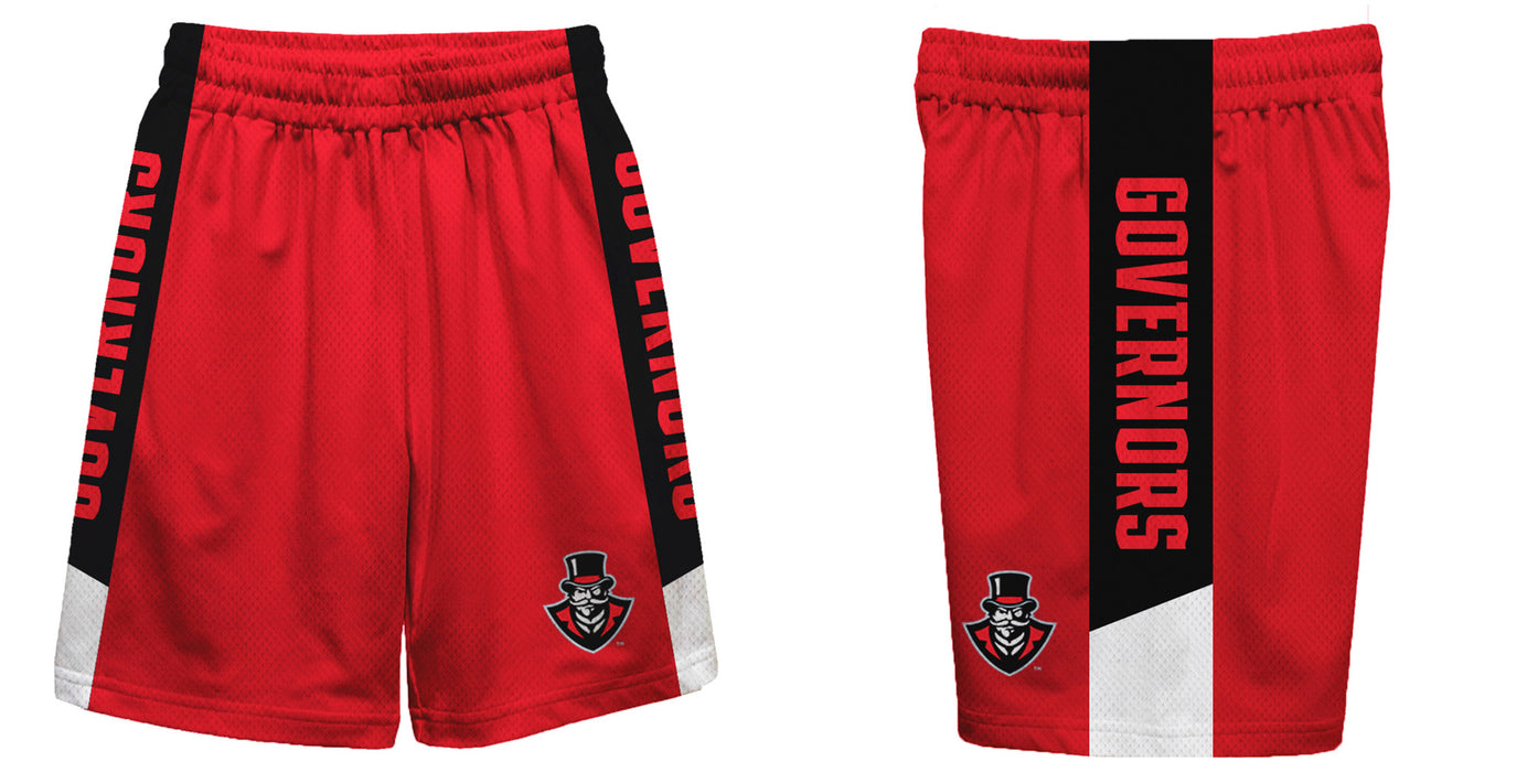 Austin Peay Governors Vive La Fete Game Day Red Stripes Boys Solid Black Athletic Mesh Short - Vive La Fête - Online Apparel Store