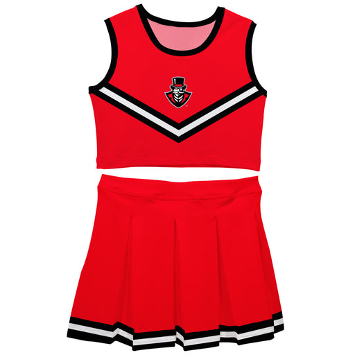 Austin Peay State University Governors Vive La Fete Game Day Red Sleeveless Cheerleader Set