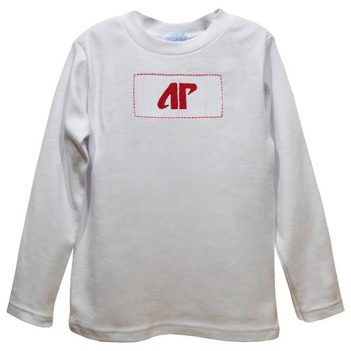 Austin Peay State University Governors Smocked White Knit Boys Long Sleeve Tee Shirt