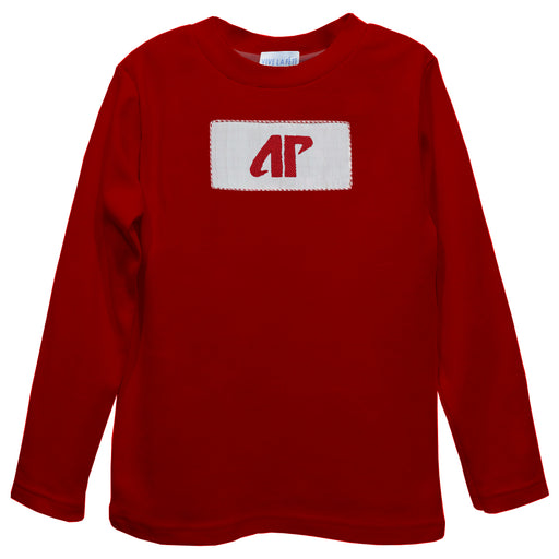 Austin Peay State University Governors Smocked Red Knit Long Sleeve Boys Tee Shirt