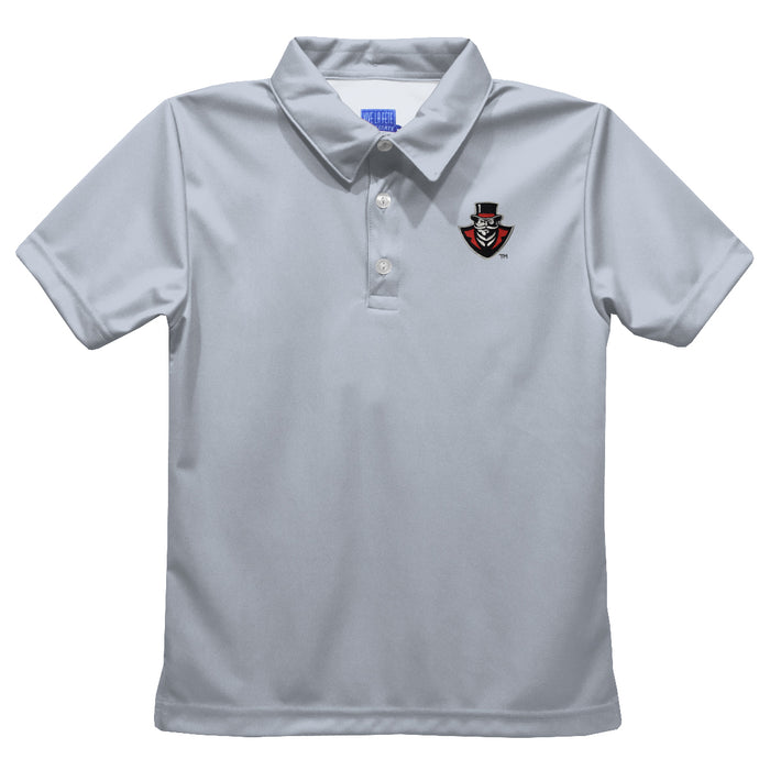 Austin Peay State University Governors Embroidered Gray Short Sleeve Polo Box Shirt