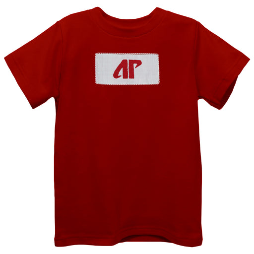 Austin Peay State University Governors Smocked Red Knit Short Sleeve Boys Tee Shirt