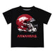 Arkansas Razorbacks Original Dripping Football Helmet Black T-Shirt by Vive La Fete