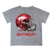 Arkansas Razorbacks Original Dripping Football Helmet Heather Gray T-Shirt by Vive La Fete