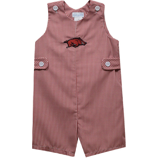 Arkansas Razorbacks Embroidered Red Gingham Jon Jon