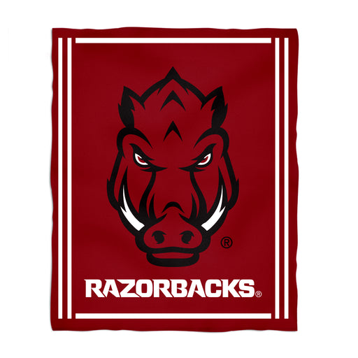 Arkansas Razorbacks Vive La Fete Kids Game Day Red Plush Soft Minky Blanket 36 x 48 Mascot