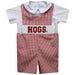 Arkansas Razorbacks Smocked Red Gingham Jon Jon and Short Sleeve White Shirt