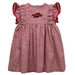 Arkansas Razorbacks Embroidered Red Gingham Girls Ruffle Dress