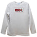 Arkansas Razorbacks Smocked White Knit Long Sleeve Boys Tee Shirt