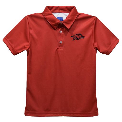 Arkansas Razorbacks Embroidered Red Short Sleeve Polo Box Shirt