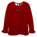 Arkansas Razorbacks Embroidered Red Knit Long Sleeve Girls Blouse