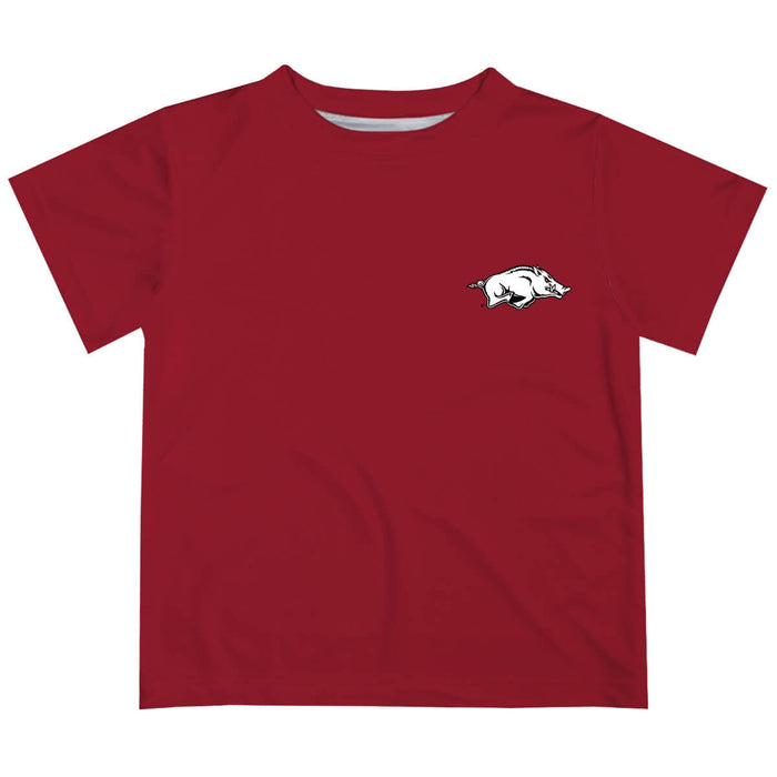 Arkansas Razorbacks Vive La Fete Impressions Artwork Boys Purple Short Sleeve Tee Shirt V1