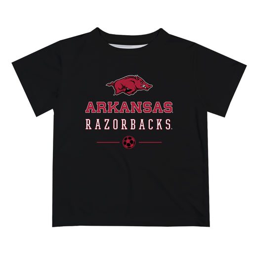 Arkansas Razorbacks Vive La Fete Soccer V1 Black Short Sleeve Tee Shirt