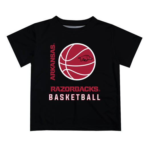 Arkansas Razorbacks Vive La Fete Basketball V1 Black Short Sleeve Tee Shirt