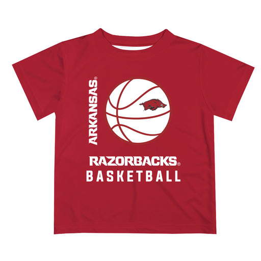 Arkansas Razorbacks Vive La Fete Basketball V1 Red Short Sleeve Tee Shirt