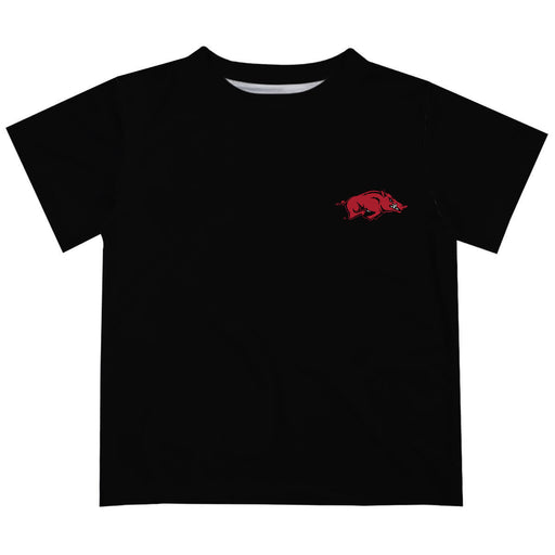 Arkansas Razorbacks Hand Sketched Vive La Fete Impressions Artwork Boys Black Short Sleeve Tee Shirt