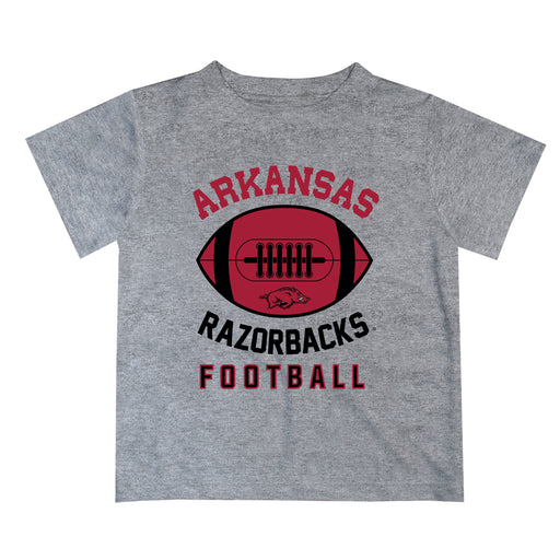 Arkansas Razorbacks Vive La Fete Football V2 Gray Short Sleeve Tee Shirt