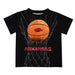 Arkansas Razorbacks Original Dripping Basketball Black T-Shirt by Vive La Fete