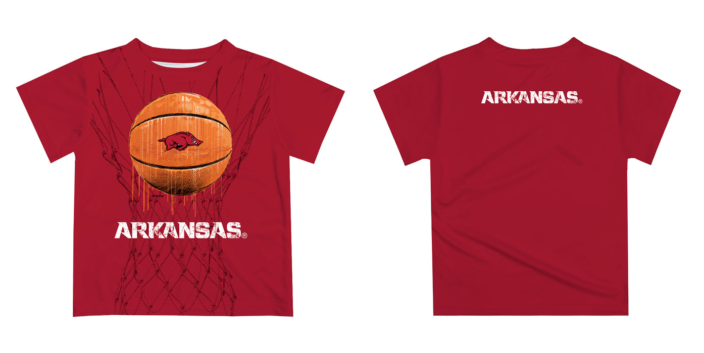 Arkansas Razorbacks Original Dripping Basketball Red T-Shirt by Vive La Fete - Vive La Fête - Online Apparel Store