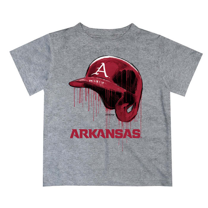 Arkansas Razorbacks Original Dripping Baseball Hat Gray T-Shirt by Vive La Fete