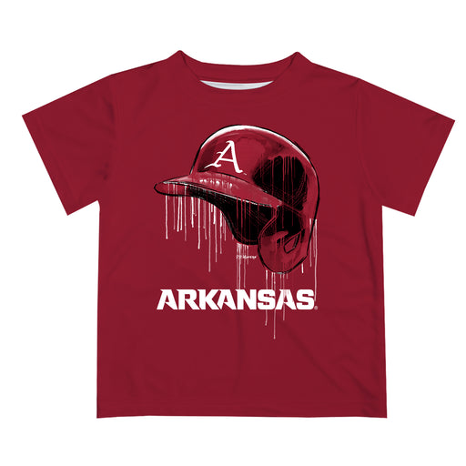 Arkansas Razorbacks Original Dripping Baseball Hat Cardinal T-Shirt by Vive La Fete