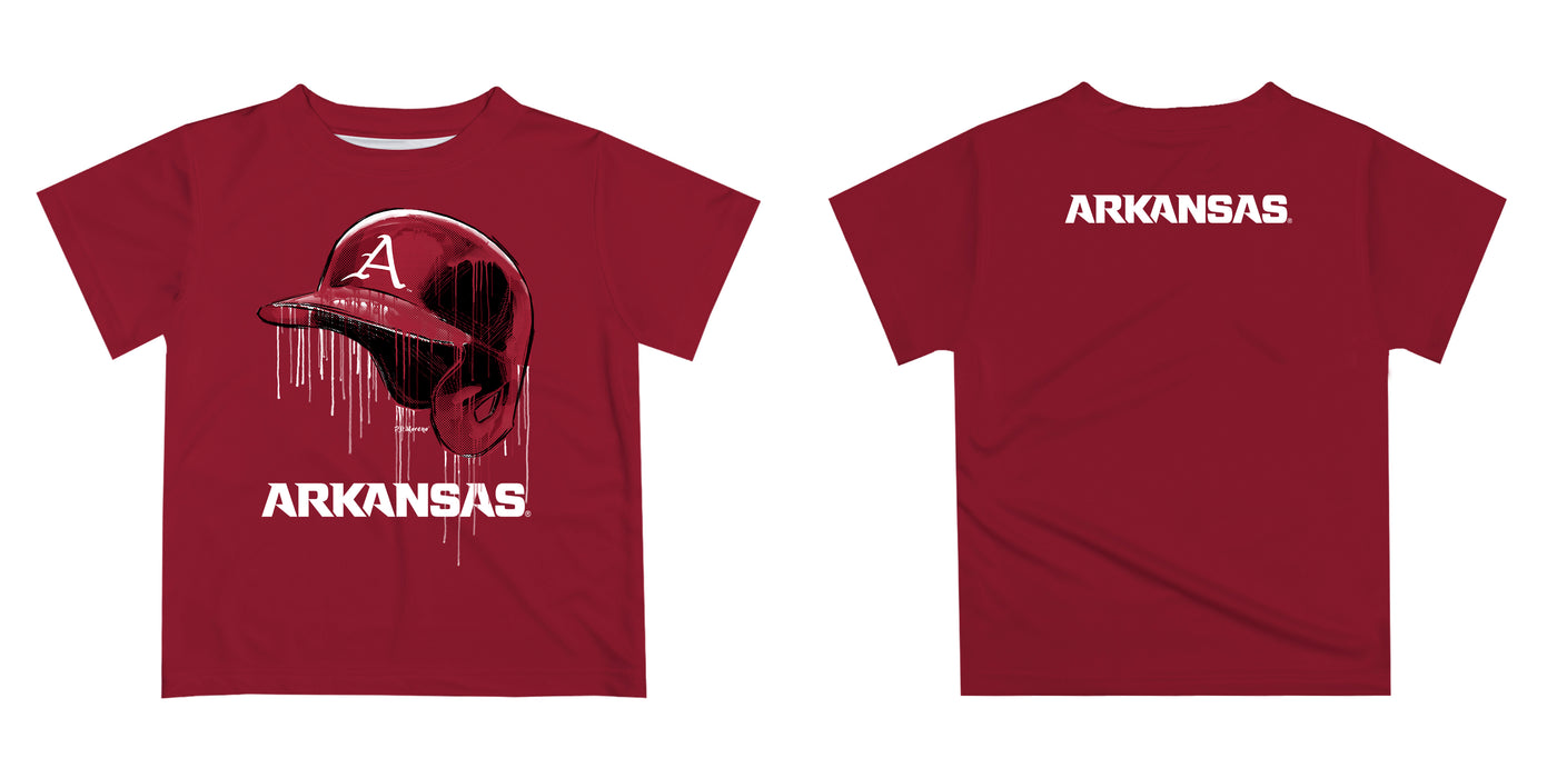 Arkansas Razorbacks Original Dripping Baseball Hat Cardinal T-Shirt by Vive La Fete - Vive La Fête - Online Apparel Store