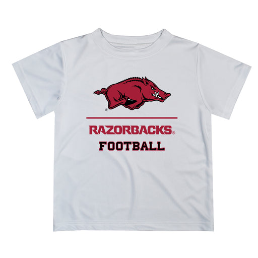Arkansas Razorbacks Vive La Fete Football V1 White Short Sleeve Tee Shirt