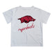 Arkansas Razorbacks Vive La Fete Script White Short Sleeve Tee Shirt - Vive La Fête - Online Apparel Store