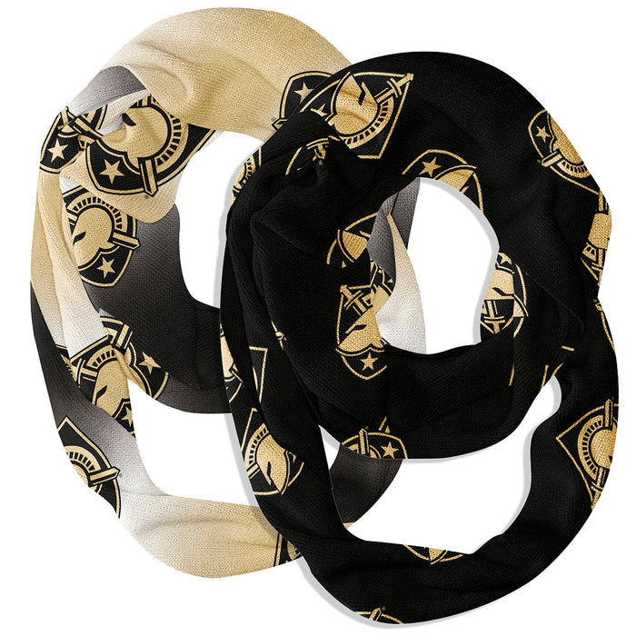 US Military ARMY Black Knights Vive La Fete All Over Logo Women Set of 2 Light Weight Ultra Soft Infinity Scarfs