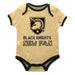 US Military ARMY Black Knights Vive La Fete Infant Game Day Gold Short Sleeve Onesie New Fan Logo and Mascot Bodysuit