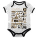 US Military ARMY Black Knights Hand Sketched Vive La Fete Impressions Artwork Infant White Short Sleeve Onesie Bodysuit