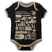 US Military ARMY Black Knights Hand Sketched Vive La Fete Impressions Artwork Infant Black Short Sleeve Onesie Bodysuit
