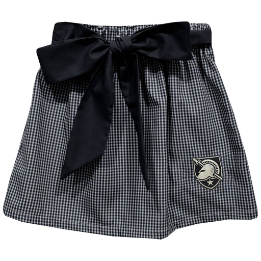US Military ARMY Black Knights Embroidered Black Gingham Skirt With Sash