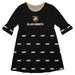 US Military ARMY Black Knights Vive La Fete Girls Game Day 3/4 Sleeve Solid Black All Over Logo on Skirt