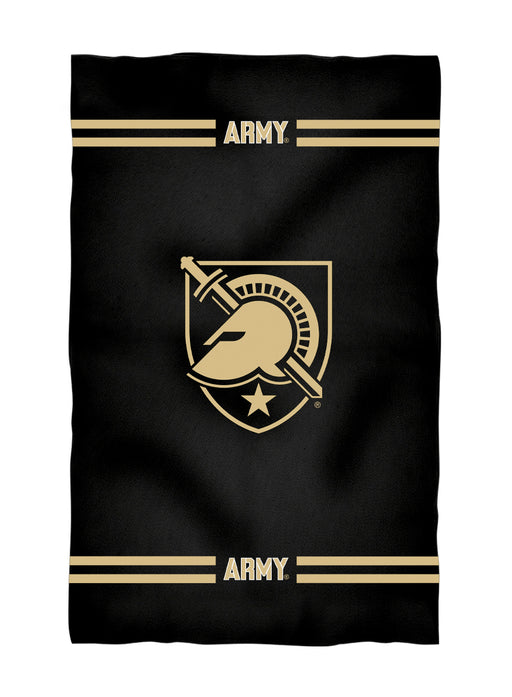 US Military ARMY Black Knights Vive La Fete Game Day Absorbent Premium Black Beach Bath Towel 31 x 51 Logo and Stripes