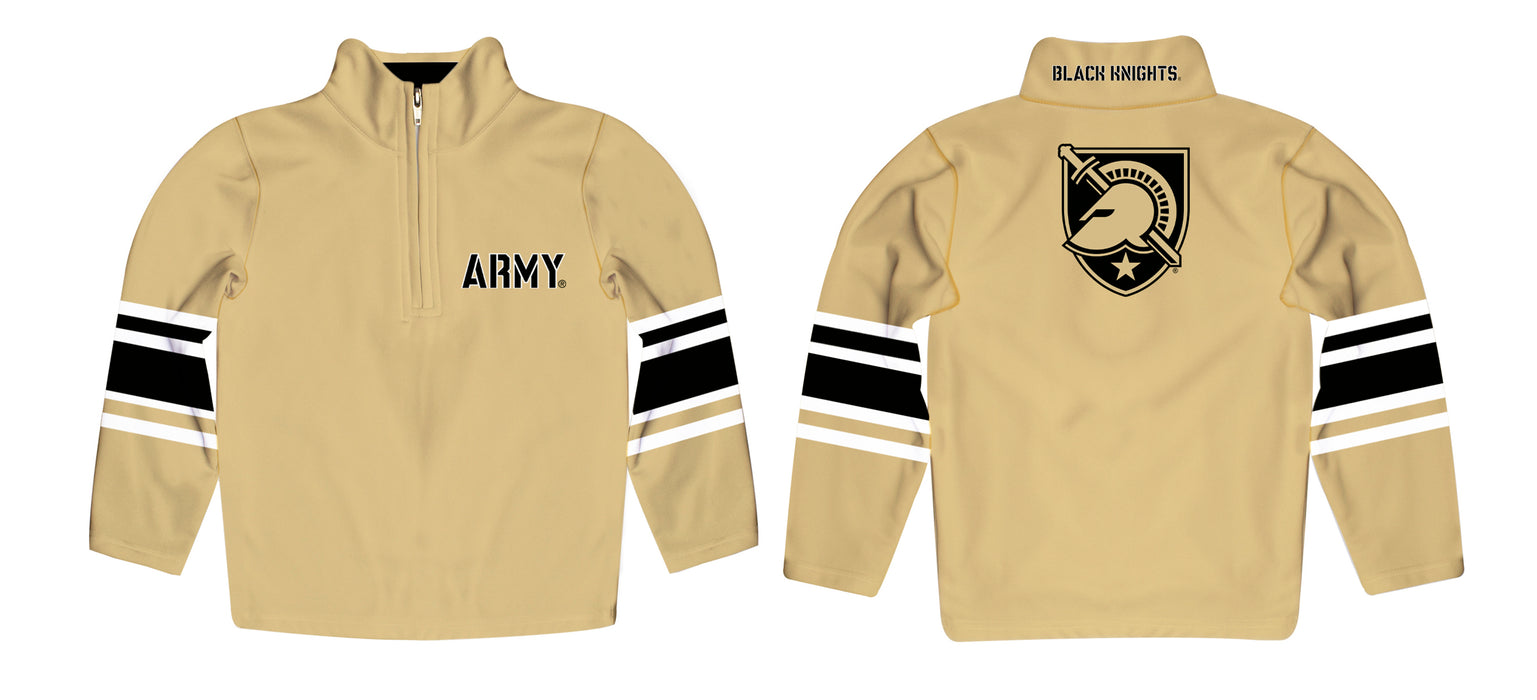 US Military ARMY Black Knights Vive La Fete Game Day Black Quarter Zip Pullover Stripes on Sleeves - Vive La Fête - Online Apparel Store