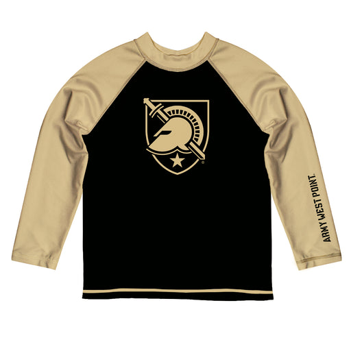 US Military ARMY Black Knights Vive La Fete Black and Gold Long Sleeve Raglan Rashguard
