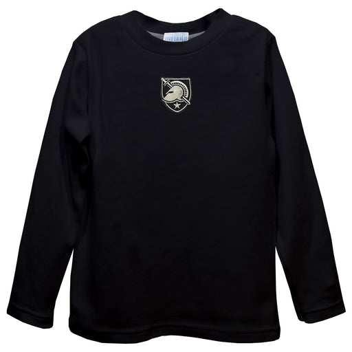 US Military ARMY Black Knights Embroidered Black Long Sleeve Boys Tee Shirt