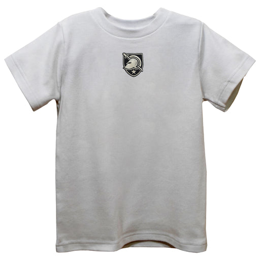US Military ARMY Black Knights Embroidered White Short Sleeve Boys Tee Shirt