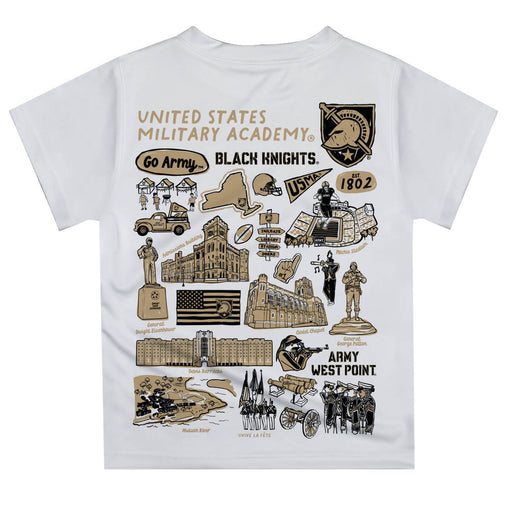 US Military ARMY Black Knights Hand Sketched Vive La Fete Impressions Artwork Boys Black Short Sleeve Tee Shirt - Vive La Fête - Online Apparel Store