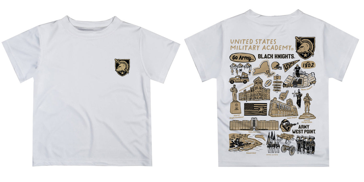 US Military ARMY Black Knights Hand Sketched Vive La Fete Impressions Artwork Boys Black Short Sleeve Tee Shirt - Vive La Fête - Online Apparel Store