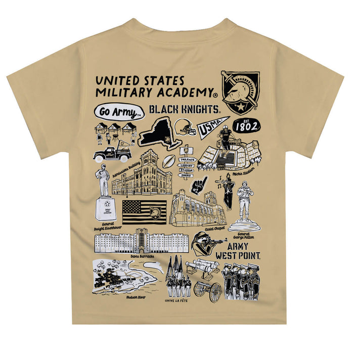 US Military ARMY Black Knights Hand Sketched Vive La Fete Impressions Artwork Boys Black Short Sleeve Tee Shirt - Vive La Fête - Online Apparel Store