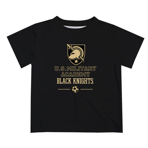 US Military ARMY Black Knights Vive La Fete Soccer V1 Black Short Sleeve Tee Shirt
