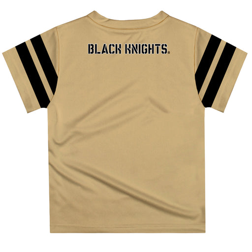 US Military ARMY Black Knights Vive La Fete Boys Game Day Gold Short Sleeve Tee with Stripes on Sleeves - Vive La Fête - Online Apparel Store