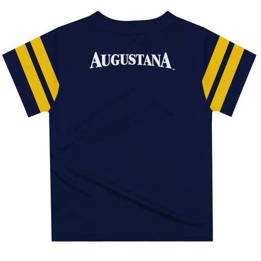 Augustana Universtiy Vikings AU Vive La Fete Boys Game Day Navy Short Sleeve Tee with Stripes on Sleeves - Vive La Fête - Online Apparel Store