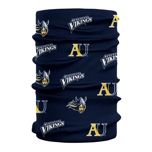 Augustana Universtiy Vikings Vive La Fete All Over Logo Game Day Collegiate Face Cover Soft 4-Way Stretch Neck Gaiter - Vive La Fête - Online Apparel Store